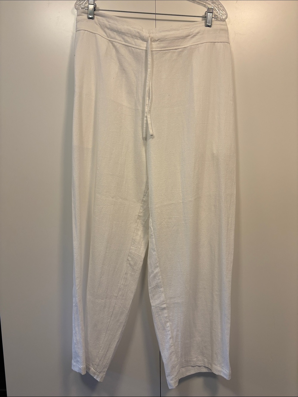 Eastern Serenity 100% Cotton White Drawstring Lounge Pants XXL